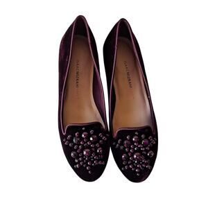 NWB Isaac Mizrahi Live! Velvet Loafers Ornament Detail Vivid Plum Women Size 5 M